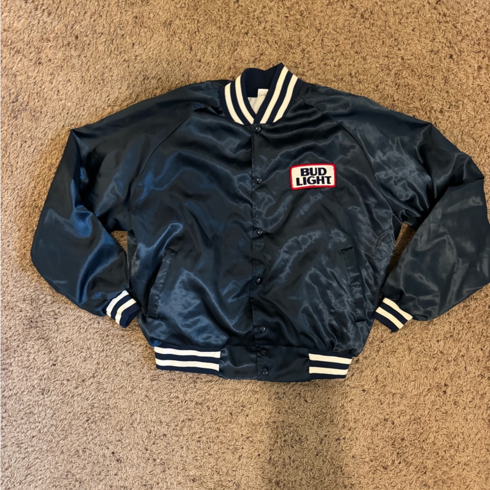 VINTAGE Bud Light Navy Blue Jacket size Large